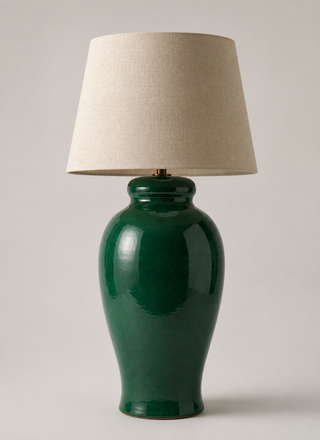 Emerald Glazed Ceramic Table Lamp